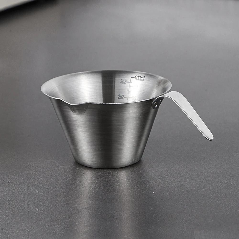 

100ml Espresso Extraction Cup Stainless Steel with Scale Thickened Exquisite Ounce Coffee Cup Home Kitchen Cafe Accessories