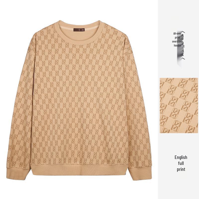 

CaiZi Men s 2024 Loose Knit Pullover - Autumn/Winter Casual Round Neck Top Extra Large хакі