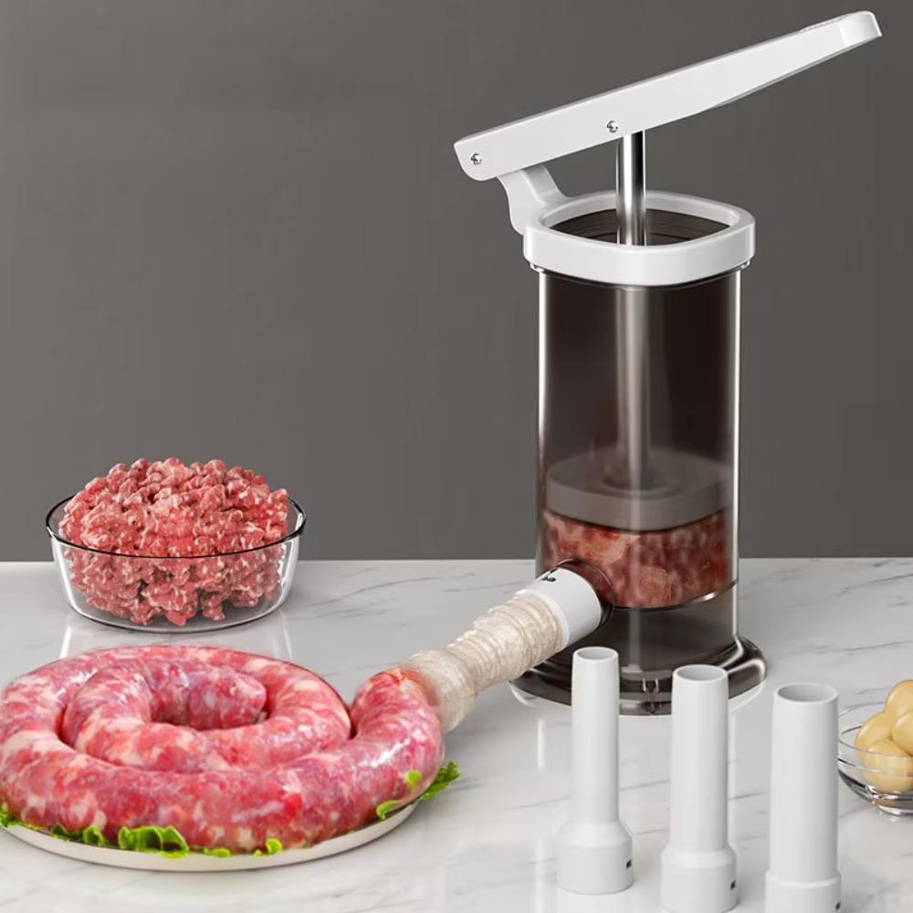 Large Capacity Manual Sausage Stuffer Homemade Sausage Filler Fast Meat Filling Machine  Cooks