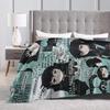 Cute Anime Muichiro Tokito Flannel Fleece Blanket Lightweight Blanket Soft Warm Cozy Fuzzy Throw Blankets for Travel Work School