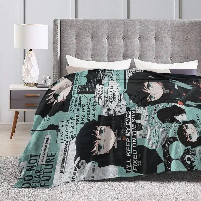 Cute Anime Muichiro Tokito Flannel Fleece Blanket Lightweight Blanket Soft Warm Cozy Fuzzy Throw Blankets for Travel Work School