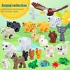 10 Stück Tiere Blöcke Spielzeug MOC Leopard Bär Kuh Vogel Modellbausteine Set Kompatibel Mini Steine DIY Spielzeug für Kinder Geschenk