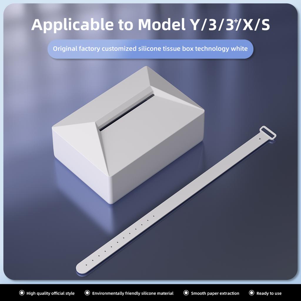 Car Tissue Box For Tesla Model Y 3 X S Seat Back Hanging Silicone Tissue Holder Box With Fix Strap Auto Interior Accessories kdf3