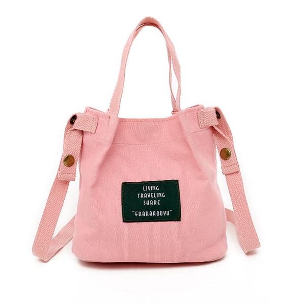 Fashion All-match Girl Mini Crossbody Bag Original Canvas Letter Labeling Shoulder Bag Art Canvas Bag