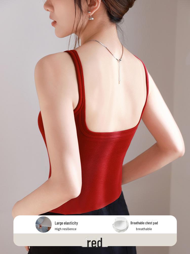 

«Женский летний черный дышащий бюстгальтер-майка «все в одном» с подкладками для груди и подтяжками» M - 95-110 lbs