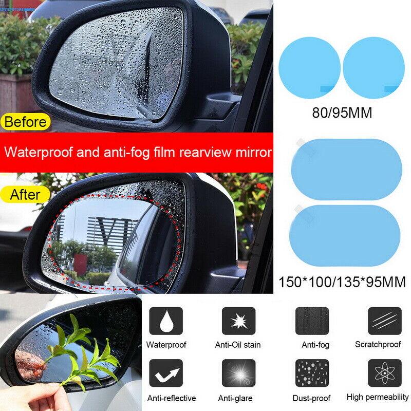 Round Shape Anti-glare Car Motorcycle Rearview Mirror Film Sticker PET 1 Pair