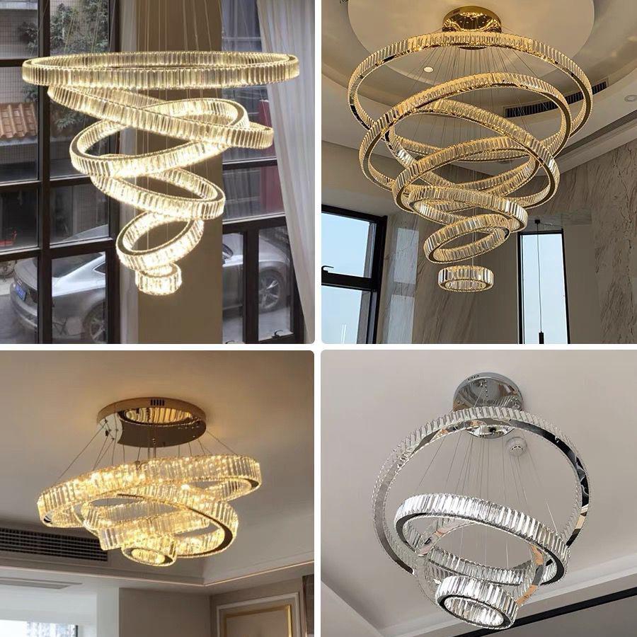 Post-Modern Light Luxury Crystal Chandelier for Living Rooms and Hotel Lobbies
