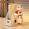 Reading Stand Multi-Grid Desktop Organizer with Elevated Base Rounded Corners to Prevent Book Tipping Macaron Colors for Kids Study Desk Accessory