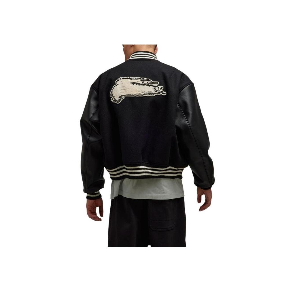 Y-3 Patchwork Full-Zip Bomber Jacket With Ribbed Collar Unisex Jackets Black IQ2133