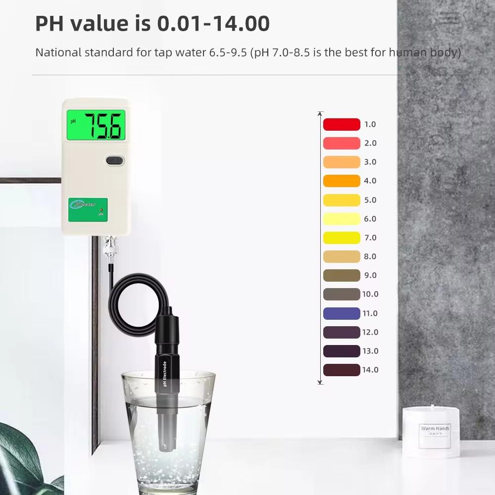 PH Meter High Digital Precision pH Tester Backlight Display Water Quality Tester Laboratory Drinking Water Hydroponics Tank Tool