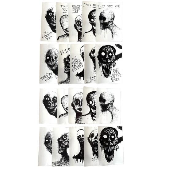 10 Sheets Horror Sketch Stickers Waterproof Vinyl Decals for Laptop Water Bottle Skateboard Halloween Spooky Decor for Teens Adults