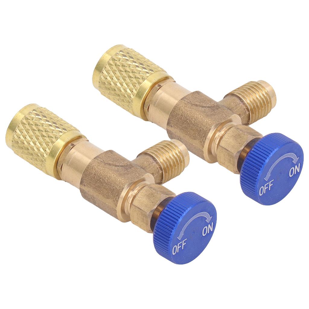 2PCS Refrigeration Valve Air Conditioning Refrigerant Control Valve Fluoride Charging Adapter for R22 R404 R407 1 4SAE