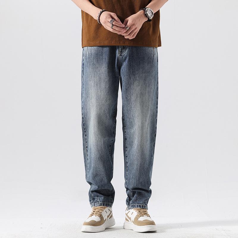 Men's Daddy Pants American High Street Retro Washed Jeans Men's Versatile Trend Loose Straight Casual Pants