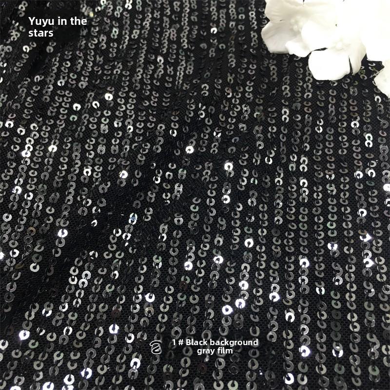 Sequin Bead Embroidery Elastic Mesh Fabric for DIY Sewing Stage Costumes Dress Scarf Clothing Fashion Cloth By The Meter