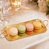 Circle Handle Rectangular Serving Tray Rectangular Stainless Steel Teacup Tray  BBQ Dessert