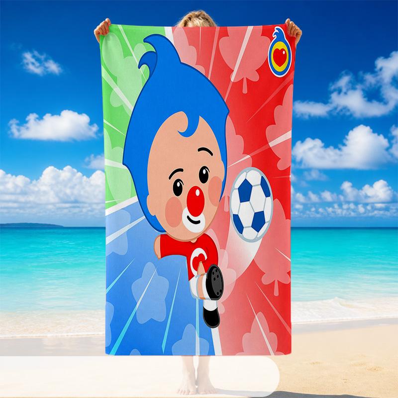 Quick Dry Beach Towel El Payaso Plim Plim Pattern, Lightweight Absorbent Towel for Pool Beach Vacation Use