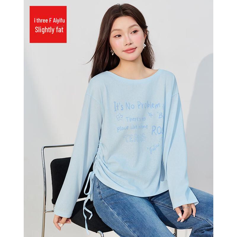 IEF Aiyifu Curvy Fit Letter Print Long Sleeve Top L