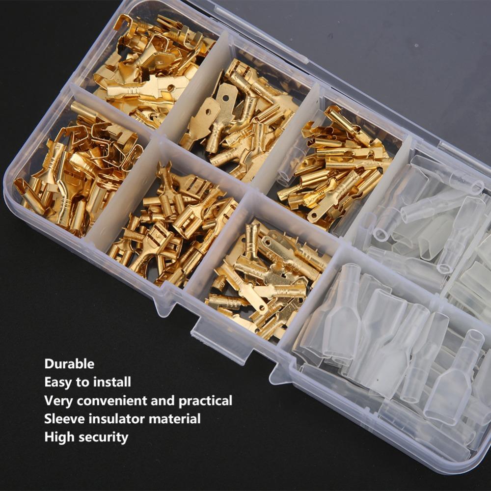 180Pcs with Insulation Cover Terminal Connector Spring Spade Terminals  Electrical Applications