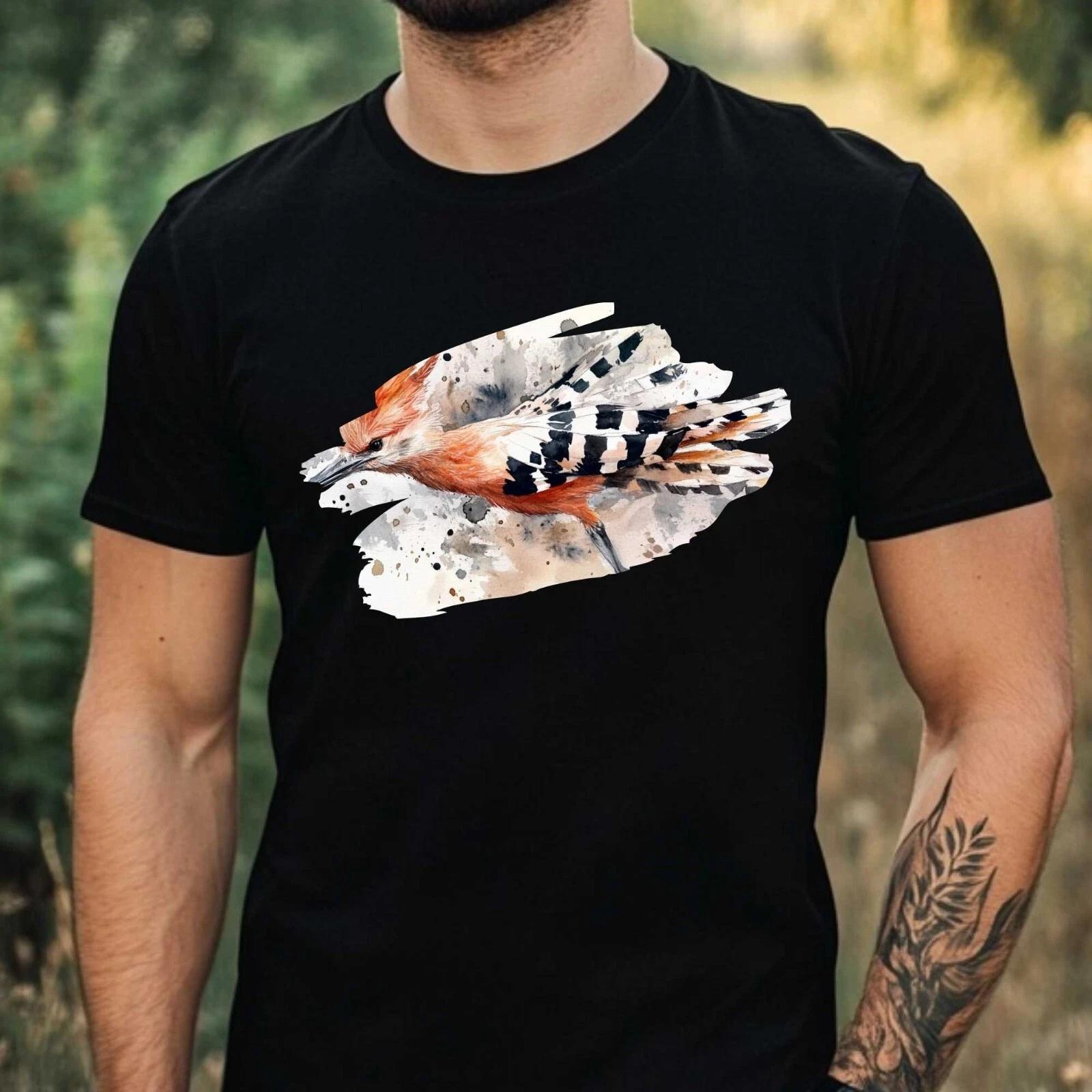 T-Shirt Herren Aquarell Vogel Motiv Baumwolle Größe XS bis 5XL XL