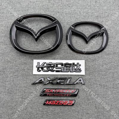 Black Logo3 Front Emblem Letters Badge Car Rear Trunk Sticker For  2015 2016 Years MAZDA3 Sedan Hatch Back Accessories