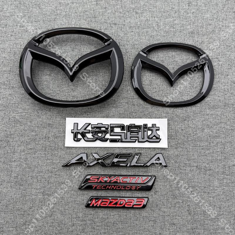 Black Logo MAZDA3 Front Emblem Letters Badge Car Rear Trunk Sticker For 2015 2016 Years MAZDA3 Sedan Hatch back Accessories FF17