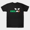 Men Black Print T-shirt Kneecap No-Cut Transfer Paper Print Cotton Tshirt