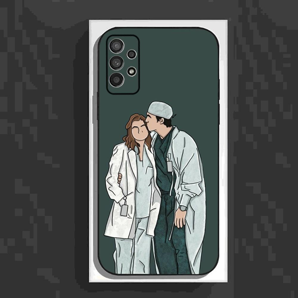 Nurse Cartoon Doctors Phone Case For Samsung Galaxy A13,A21s,A22,A31,A32,A52,A53,A71,A80,A91 Soft Black Cover