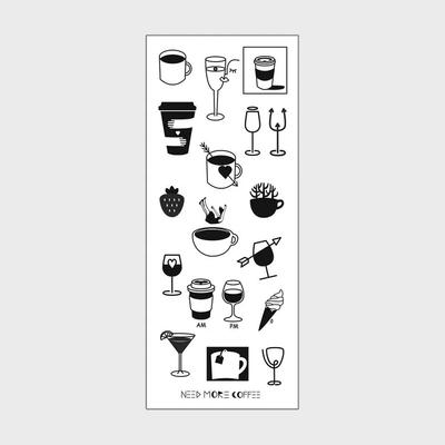 B14 - brauche mehr Kaffee - Mini-Tattoo-Aufkleber mit einzigartigem Design