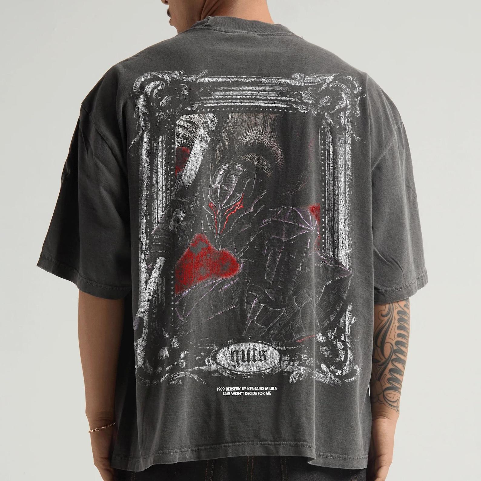Berserk | Anime Street Tee | Oversized Graphic T-Shirt | Vintage Wash XL