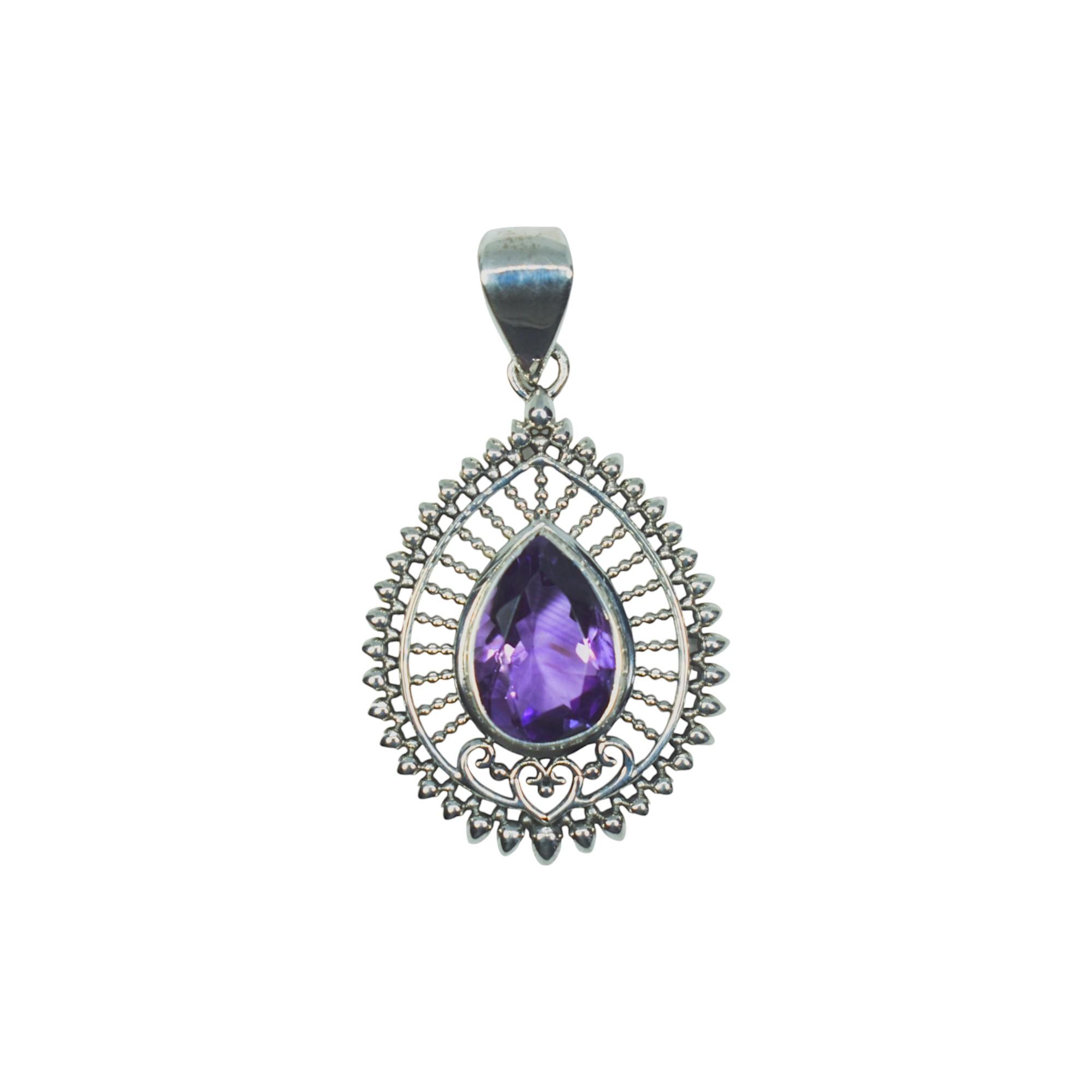

Vintage Amethyst Pendant, 925 Sterling Silver Pendant, Antique Pendant, Jewelry gift for her, pendant for gift фіолетовий