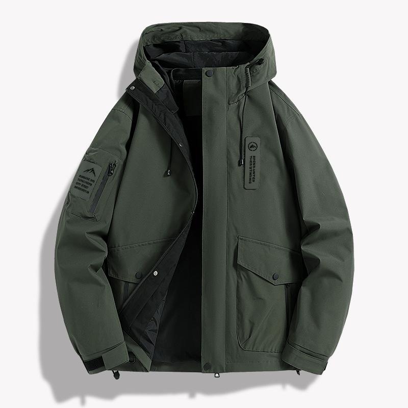 Veste à capuche pour homme, Veste d'alpinisme fonctionnelle coupe-vent unisexe pour le printemps, Veste d'extérieur coupe-vent et imperméable pour homme