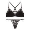 French Sexy Backless Lingerie Lace Ultra Thin Bra Set for Women Summer Triangle Soft Cup Mesh Breathable Brassiere and Thong Set