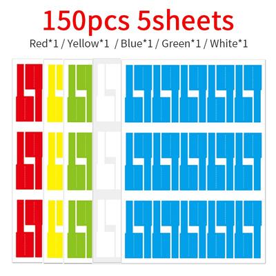 5 Sheet Colorful Cable Label Sticker A4 Waterproof Self-Adhesive Identification Tag Labels Marking Tools Fiber Optic Finisher
