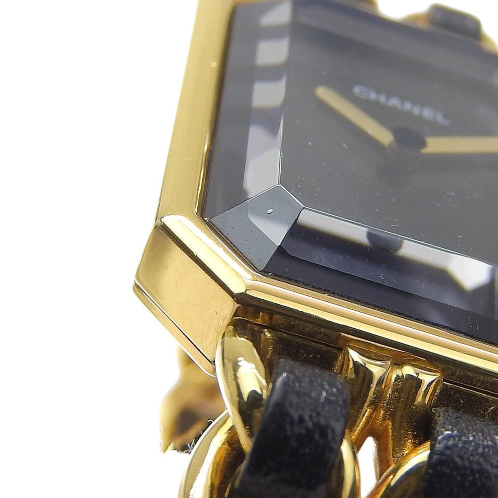 CHANEL Premiere L Watches H0001 blackDial Plated Gold/leather Quartz Analog display Women Used