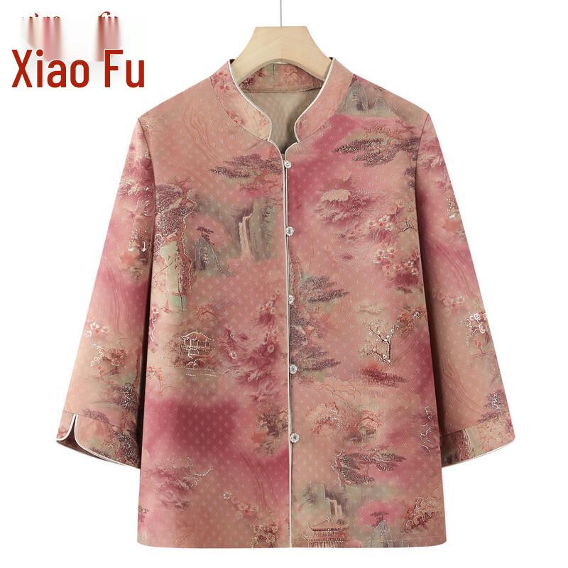 Women s Lightweight Floral Print Cardigan Blouse 7XL