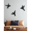 3 Black Metal Hummingbird Wall Decor Set 25cm Cutout Garden Art Indoor Outdoor Hanging Ornaments for Living Room Bedroom Office
