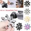 Compact And Durable 18 In 1 Snowflake Multi Tool With Convenient Key Chain Attachment