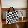 Versatile Women's Handbag High-End Large Capacity Canvas Tote Bag Fashionable Commuting Single Shoulder Student Class Bag