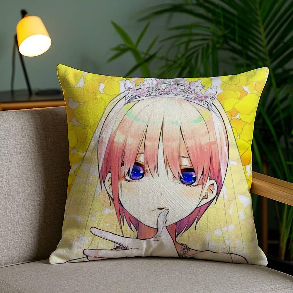 Pillow Case The Q-Quintessential Quintuplets Sofa Short Plush Double-sided HD Printing Room Home Office Gift Cushion Cover