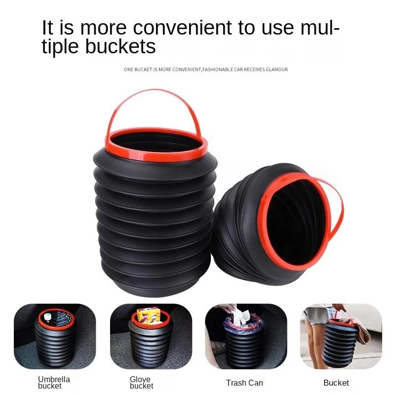 Universal car trash bin garbage can car wash telescopic bucket folding trash organizer garbage holder Car Supplies home decor