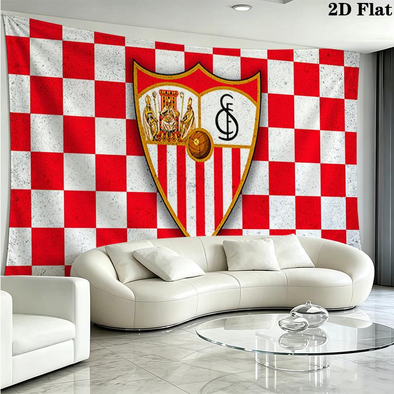 Sevilla FC Wall Tapestry Aesthetic Wall Hanging Printed Fabric Blanket Decorative Tapestries for Bedroom Living Room Home Decor