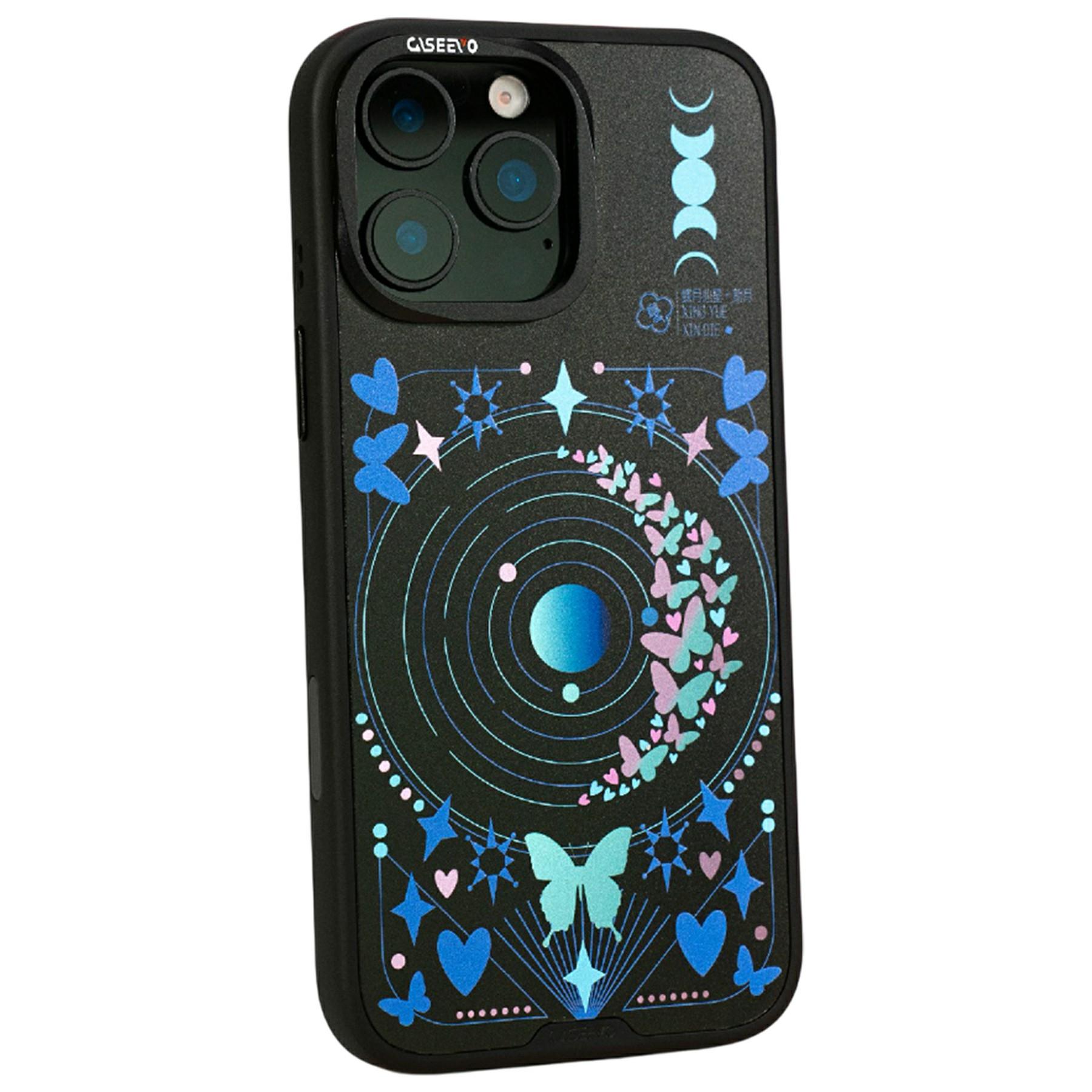 CASEEVO For iPhone 14 Pro Magnetic Case TPU Acrylic Phone Cover with Detachable Backplate A