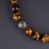 COAI Bracelet Chanceux Oeil de Tigre 8mm Fleur de Lys