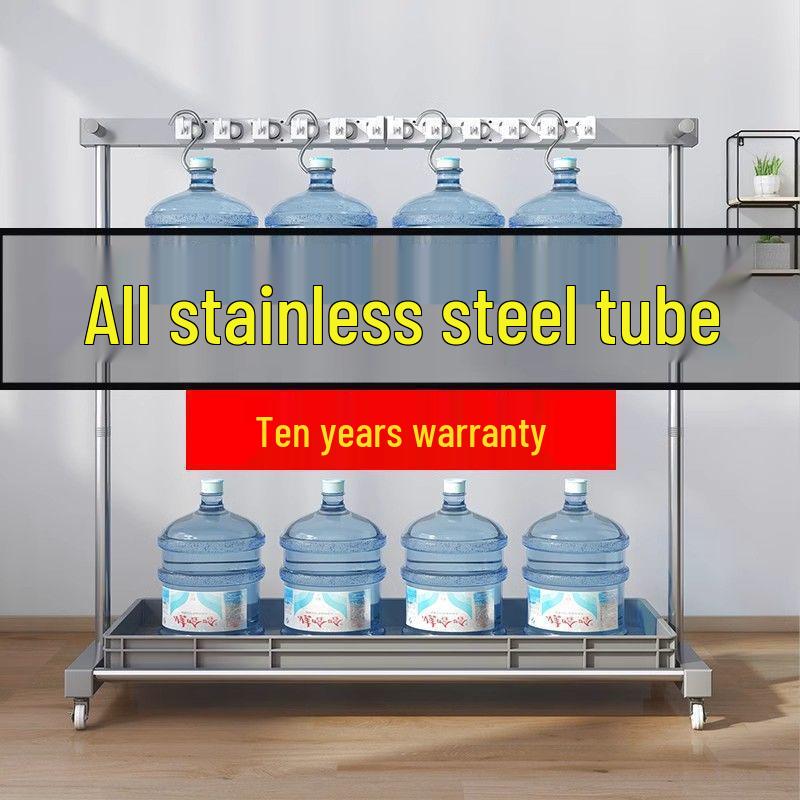 Stainless Steel Mobile Mop and Broom Holder Stand for Cleaning Tools
