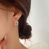Light Luxury Palace Style Emerald Diamond Flower Earrings Flower Pendant Temperament Fashion
