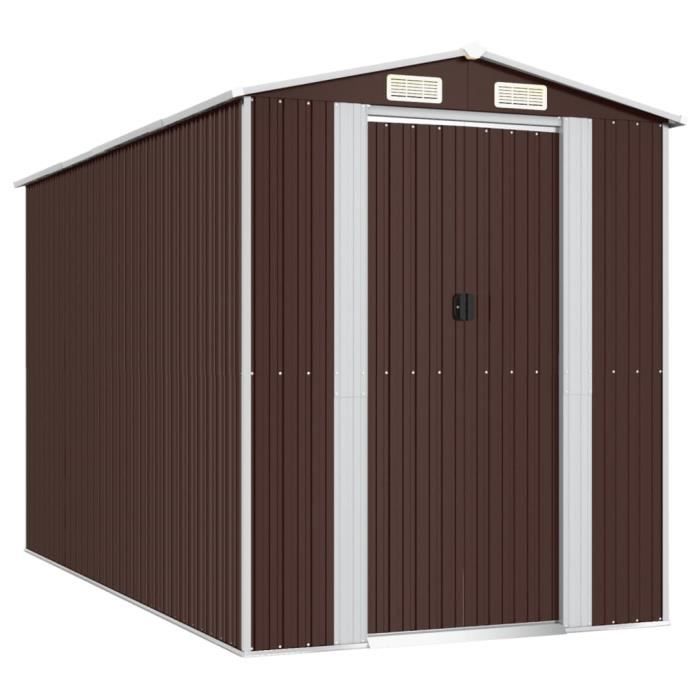 VidaXL Garden Shed Dark Brown 192x357x223 Cm Galvanized Steel 3147462