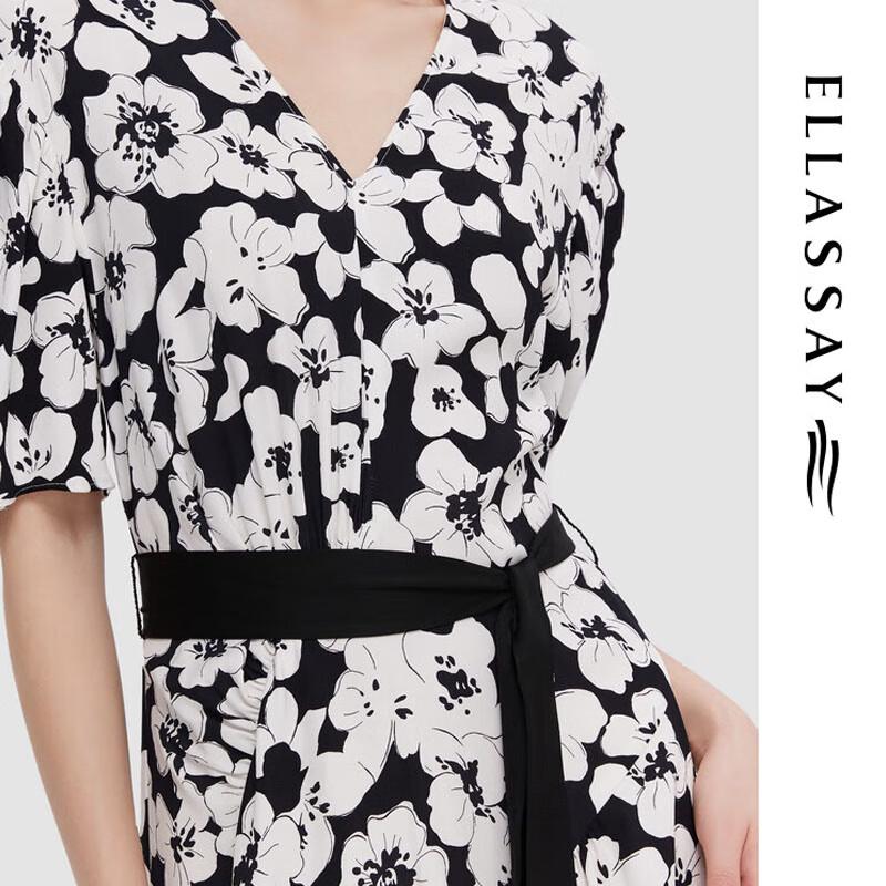 ELLASSAY Women's Waist-Cinching Slimming Floral Dress