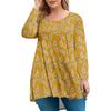 Women's Plus Size Top, Garden Collar Long Sleeved Shirt, Fashionable Floral Print Casual Top