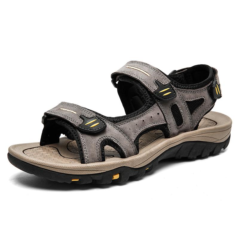 Store Ægte Læder Herre Sandaler Sommer Herre Strand Sandaler Udendørs Sandaler Til Mænd