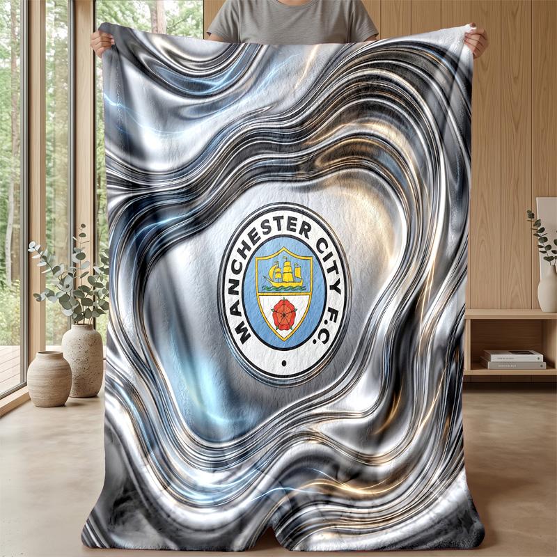 Manchester City Theme blanket Soft Flannel Blanket Plush Throw Blanket Cozy Sofa Bed Blanket for Home Decor